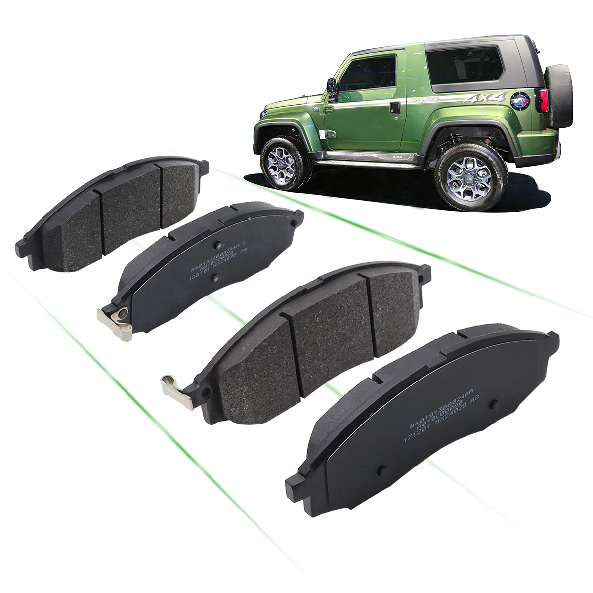 For BAIC SUV B40 Short Axis BJ40 BJ40L Diesel BJ40L PLUS Gasoline Front Friction Pad Assembly Brake Pad Brake Shoe